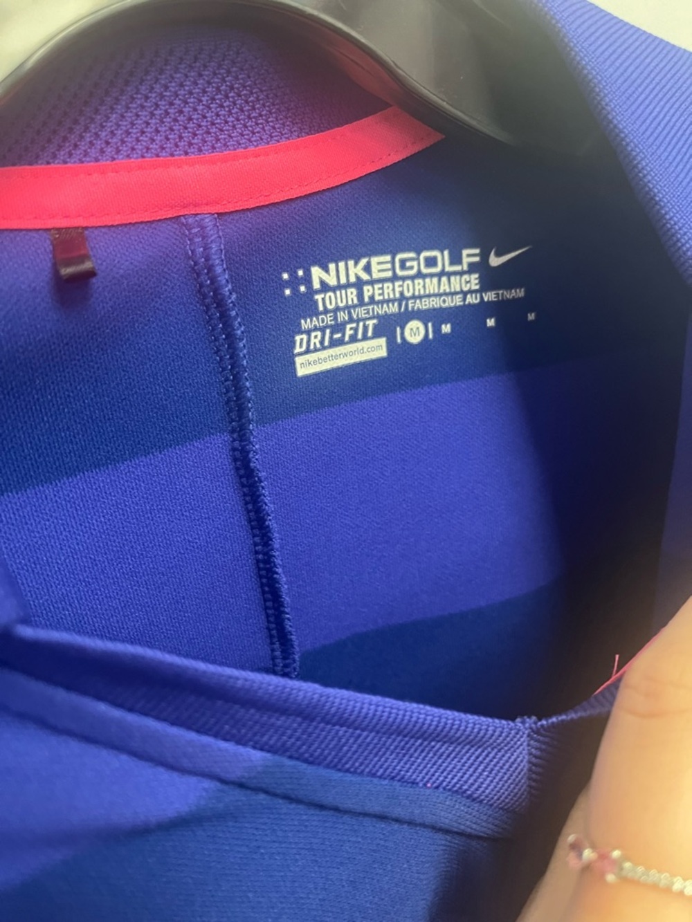 Nike Women's Short Sleeve Striped Polo Tee - Blue - Picture 2 of 4
